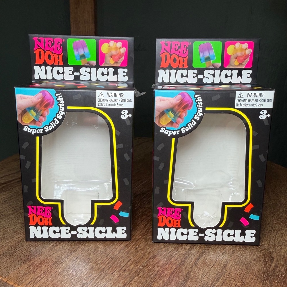 NeeDoh Nice-Sicle Lot of 2 Empty Boxes with Inserts Schylling Fidget Toy Storage